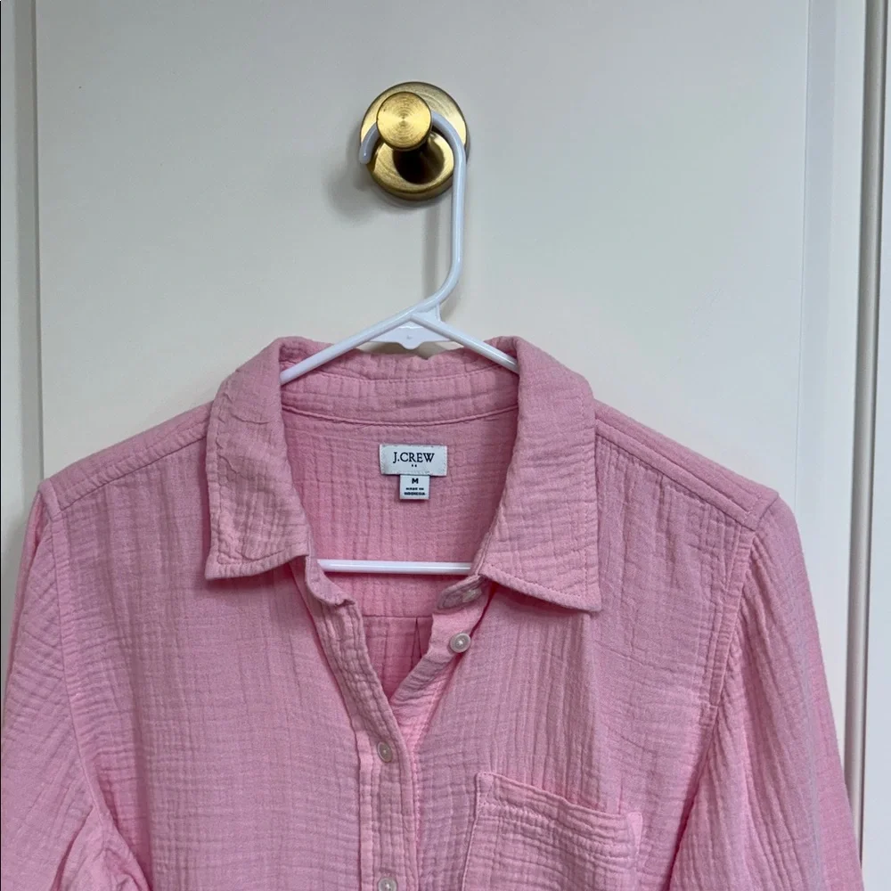 J. Crew Light Pink Crinkle Blouse - Picture 5 of 12